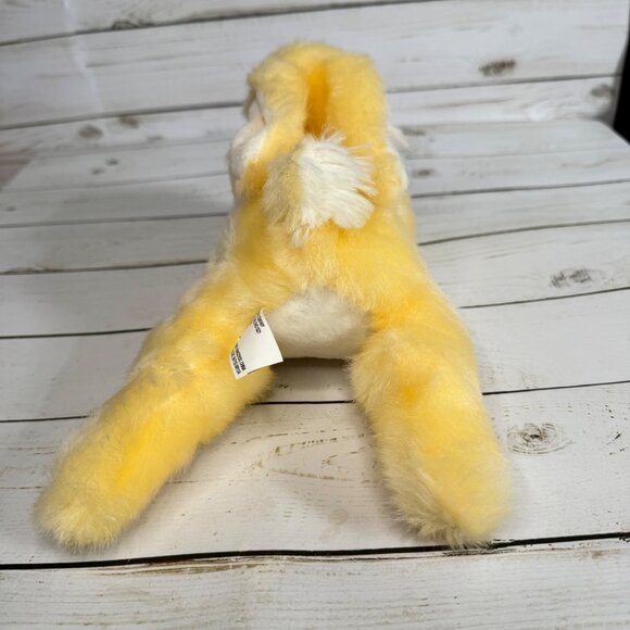 Fukei Industrial Cream Rabbit Plush 12" Stuffed Animal w/ Brown Checkered Bow - Picture 4 of 7